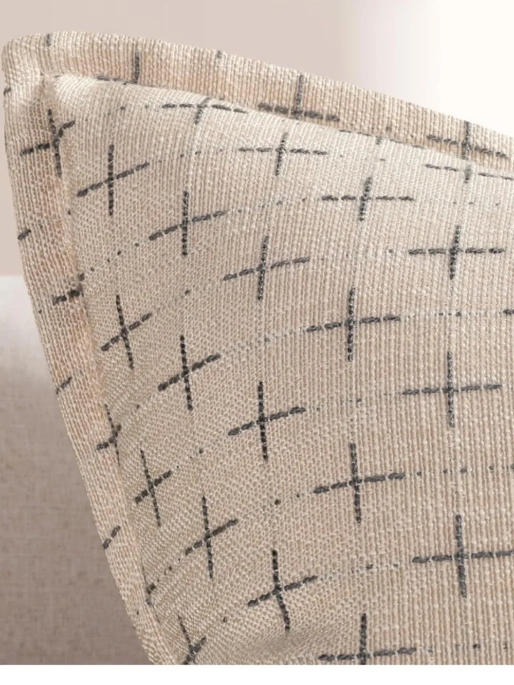 Farmhouse Rustic Boho Pillow Covers Large Square 26x26” (2-Pack) BEIGE